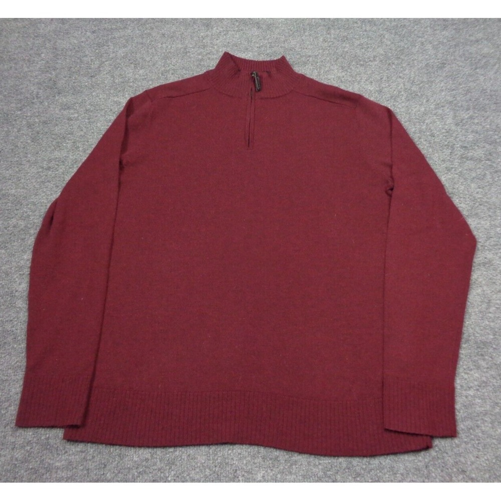 Smartwool Sweater Merino Wool Blend Mens M‎ Burgundy Sparwood 1/4 Zip